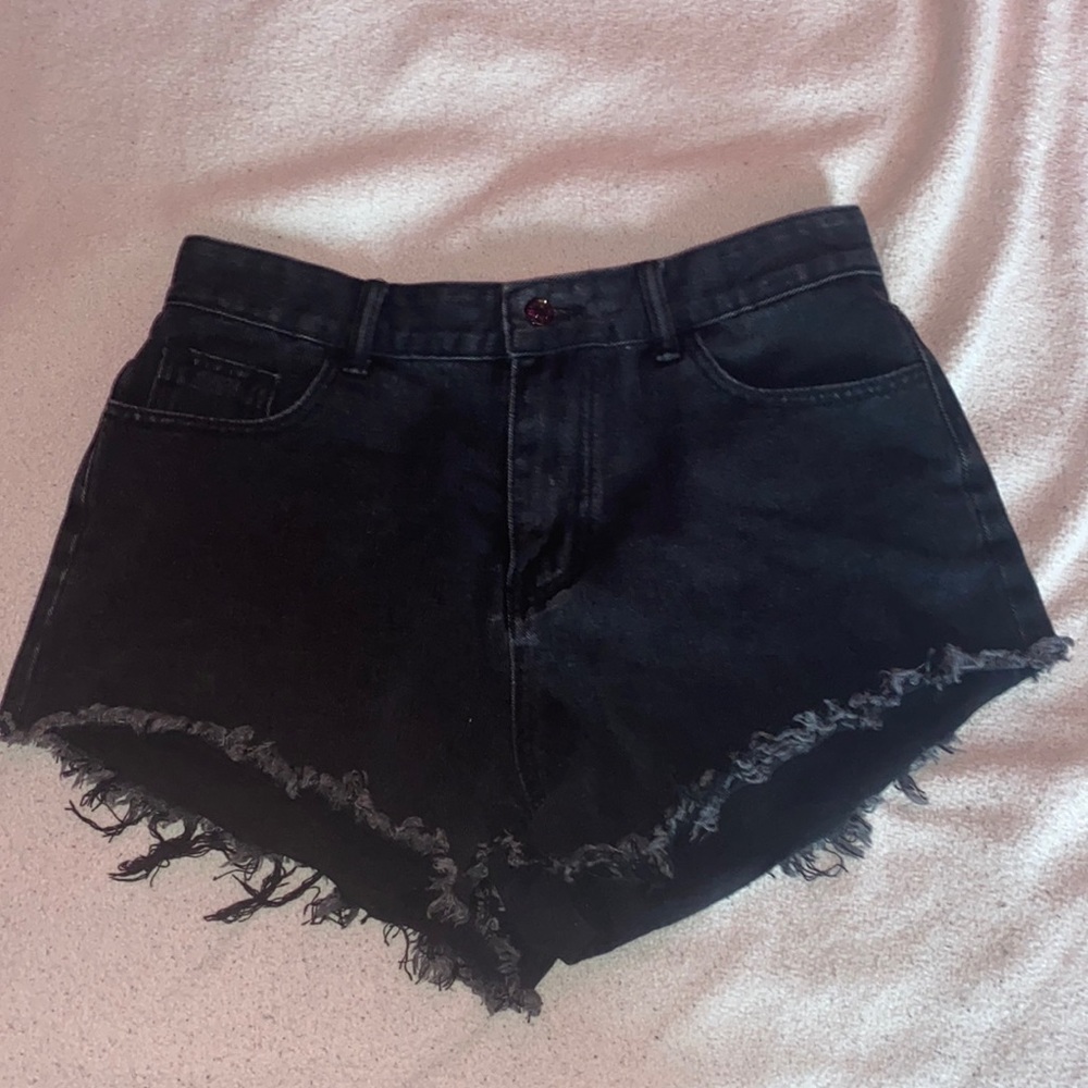 shein black jean shorts